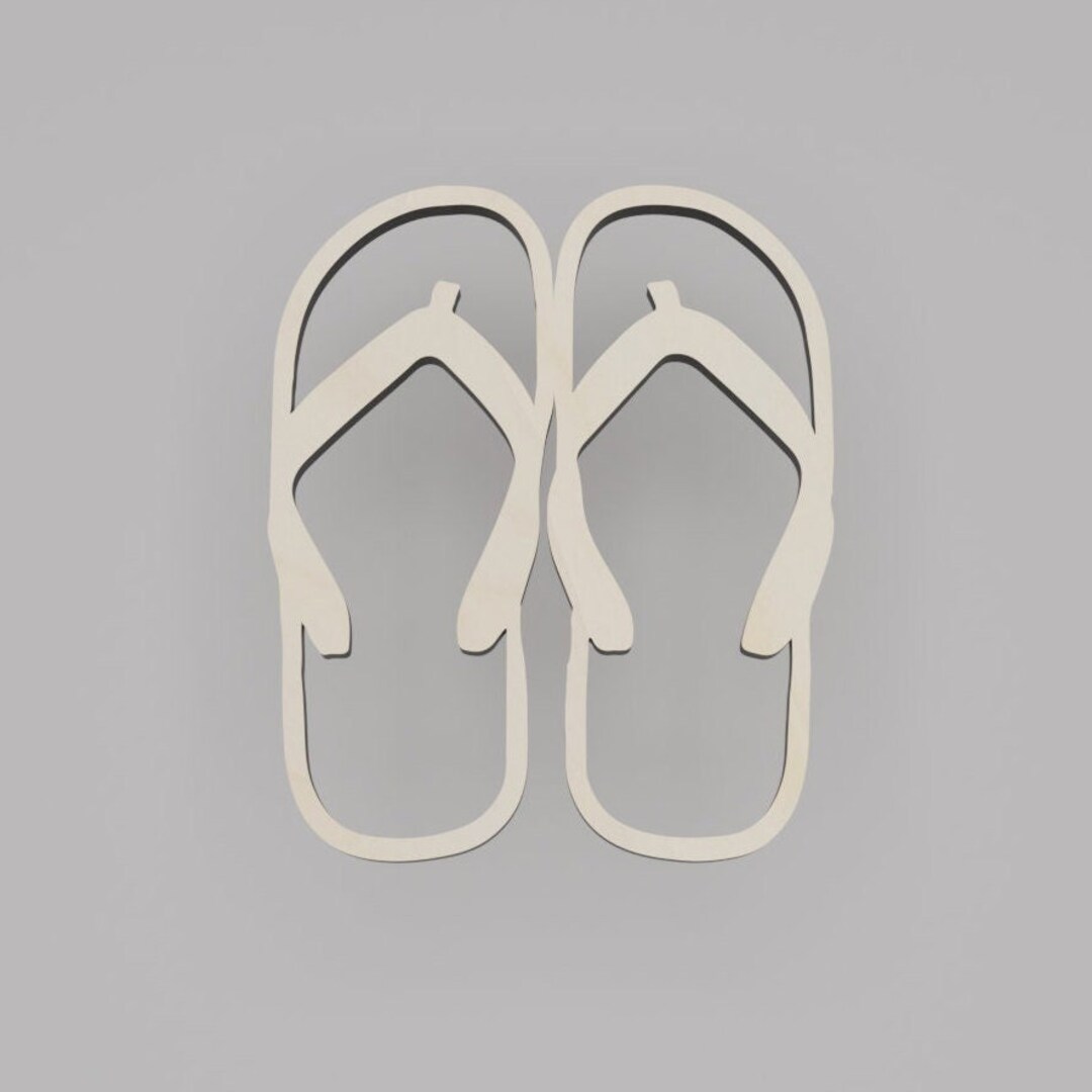 2 34 Flip Flop Wooden Cutout Shape, Silhouette, Gift Tags Ornaments