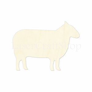 2&quot; - 34&quot; Sheep Farm Animals Wooden Cutout Shape, Silhouette, Gift Tags Ornaments, Decoration Laser Cut Birch Wood  #1045