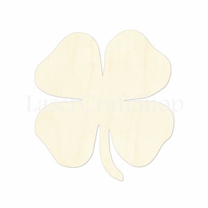 2 » - 34 » Four Leaf Clover Wooden Cutout Shape, Silhouette, Gift Tags Ornaments, Shamrock, Decoration Laser Cut Birch Wood #1051