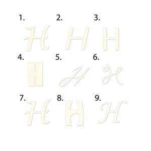 2" - 34" Wooden Letter “H”  Room, Nursery, Wedding Decoration, Gift Tags. Ornaments, Crafts, DIY,  Laser Cut Unfinished Wood,  #2054