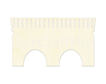 2" - 34" Bridge Wooden Cutout Shape, Silhouette, Gift Tags Ornaments, Room Decoration, Laser Cut Unfinished Wood,  2217