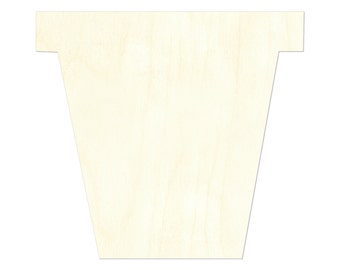2" - 34" Flower Pot Wooden Cutout Shape, Silhouette, Gift Tags Ornaments, Decoration Laser Cut Birch Wood  #1556