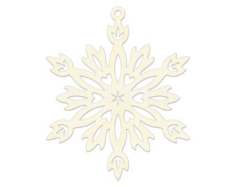 2" - 34" Snowflake Wooden Cutout Shape, Silhouette, Gift Tags Ornaments, Room Decoration, Laser Cut Unfinished Wood, 2724