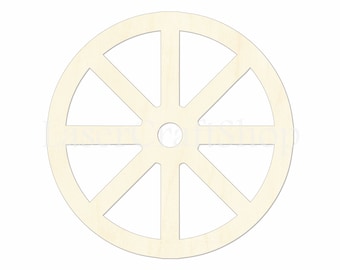2&quot; - 34&quot; Wagon Wheel Wooden Cutout Shape, Silhouette, Gift Tags Ornaments, Room Decoration, Laser Cut Unfinished Wood,  #2002