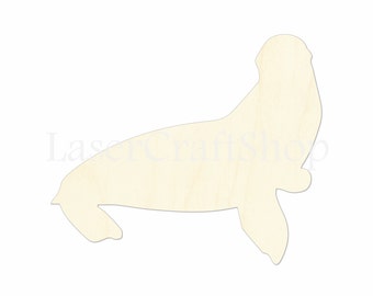 2" - 34" Sea Lion Wooden Cutout Shape, Silhouette, Gift Tags Ornaments, Decoration Laser Cut Birch Wood  #1285