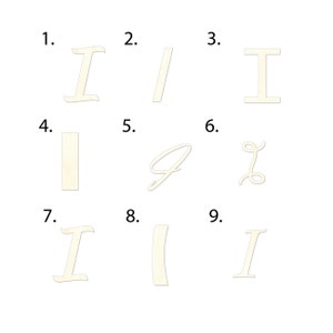 2" - 34" Wooden Letter “I”  Room, Nursery, Wedding Decoration, Gift Tags. Ornaments, Crafts, DIY,  Laser Cut Unfinished Wood,  #2055