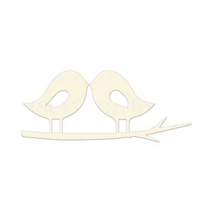 2 » - 34 » Love birds Wooden Cutout Shape, Silhouette, Gift Tags Ornaments, Room Decoration, Laser Cut Unfinished Wood, 2658