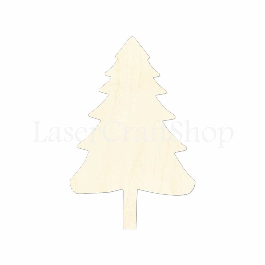 2 34 Christmas Tree Wooden Cutout Shape, Silhouette, Gift Tags