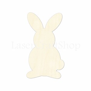 2"- 34" lapin de Pâques avec conte de découpe en bois de forme, Silhouette, cadeau Tags ornements, décoration de salle, Laser bois brut coupe #2093