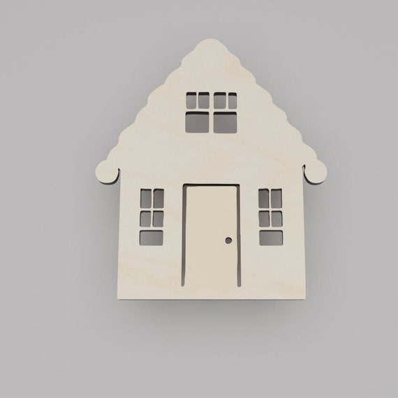 3D Ornament Gingerbread House 3 Pieces Laser Cut Out Unfinished ORN165 3D Ornament Gingerbread House 3 Pieces Laser Cut Out Unfinished ORN165