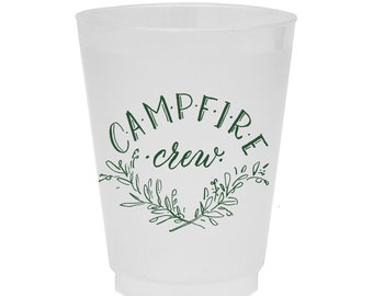 Campfire Crew Party Cups | Frosted Cups | Party Cups | Campfire Cups | Camping Cups | Party Cups for Camping
