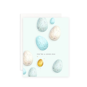 You're A Good Egg Greeting Card | Golden Egg Easter Card | Watercolor Golden Egg | Watercolor Eggs | Easter Greeting