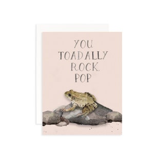 You Toadally Rock Pop Watercolor Fathers Day Card | Father's Day Card | Fathers Day Greeting Card | Watercolor Toad Card
