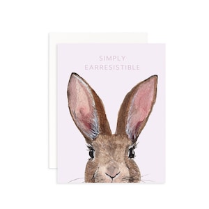 Simply Earresistible Watercolor Greeting Card | Happy Easter Watercolor Bunny Card | Watercolor Rabbit Card | Watercolor Easter Greeting