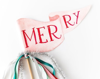 Merry Party Pennant | Christmas Pennant | Christmas Party Decor | Holiday Flag | Christmas Flag | Christmas Decor