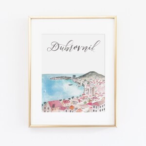 Watercolor Dubrovnik Croatia Print | Dubrovnik Watercolor Art | Dubrovnik City Skyline Painting | European Travel Art | City Print Set