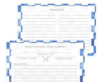 Tarjetas de recetas de What's Cookin' Good-Lookin' / Tarjetas de libros de recetas / Tarjetas de recetas familiares / Tarjetas de recetas de recuerdo