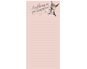 Anything is Possum-ble Watercolor Notepad | Possum Notepad | Social Stationery | Watercolor Wildlife Notepad | Watercolor Possum