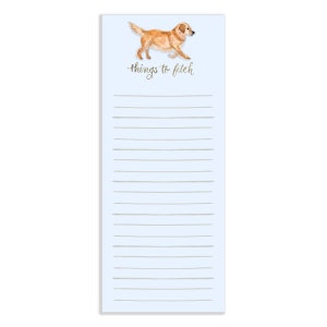 Things to Fetch Watercolor Dog Notepad | Watercolor Notepad | Golden Retriever Notepad | Social Stationery | Dog Stationery