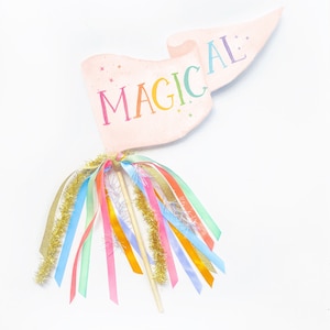 Magical Party Pennant | St. Patrick's Day Party Sign | Rainbow St. Patrick's Day Party Decor | St. Patty's Day Ribbon Wand Photo Prop