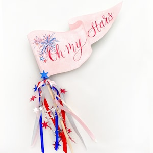 Oh My Stars Party Pennant | July 4th Pennant | 4th of July Party Pennant | 4th of July Party Decor | Party Wand | Independence Day Decor