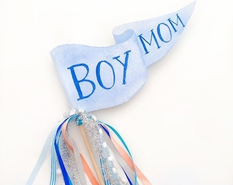 Junge Mama Party Wimpel | Junge Mama Flagge Banner | Geschlecht offenbaren Flagge | Muttertagsgeschenk | Junge Mama Geschenk | Neue Mama Geschenk