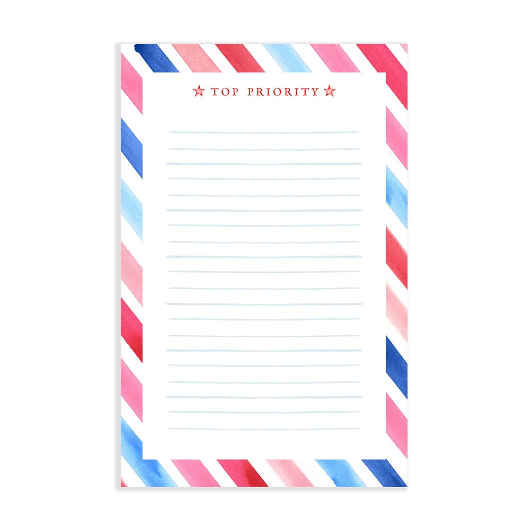 Top Priority Notepad | To-do List | Red White and Blue Notepad | Social ...