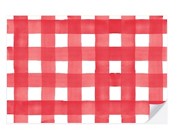 Red Gingham Paper Placemat Pad | Valentines  Day Party Decor Placemat | Red Placemat | Gingham Placemat | Valentines Day Tablescape