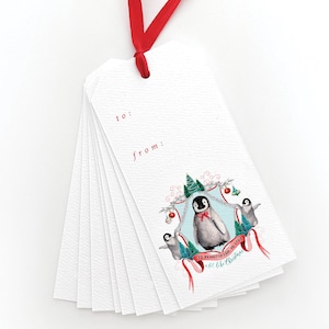 It's Penguining to Look a Lot Like Christmas Gift Tag Set | Watercolor Gift Tag | Gift Tag | Christmas Hanging Tag | Penguin Christmas Decor