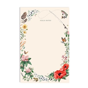 Field Notes Watercolor Notepad | Flower Notepad | Social Stationery | Floral Stationery | Floral Writing Pad | Wildlife Watercolor Notepad