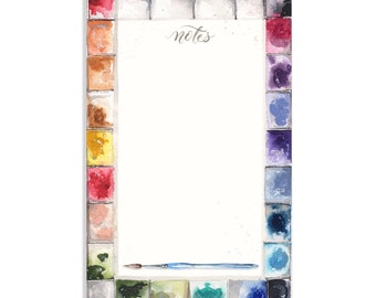 Paint Palette Notepad | Watercolor Artist Paint Palette Notepad | Watercolor Stationery | Creative Stationery | Artist Writing Pad