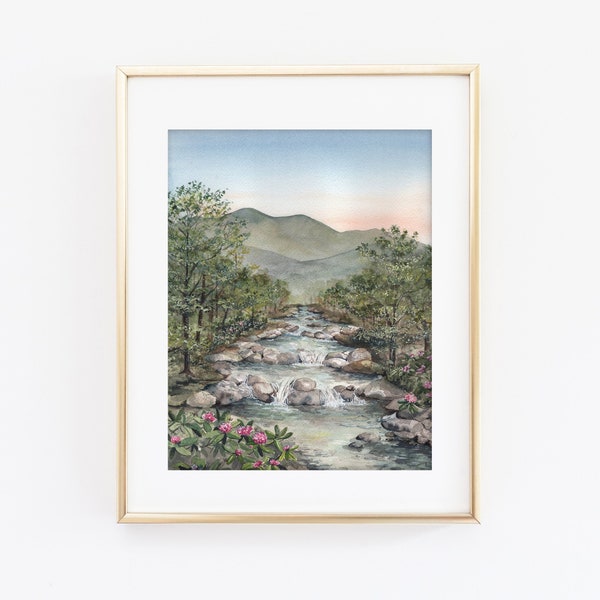 Greenbrier Art Print | Greenbrier Watercolor Art | Watercolor Mountain Painting | Mountain Travel Art | Greenbrier Painting