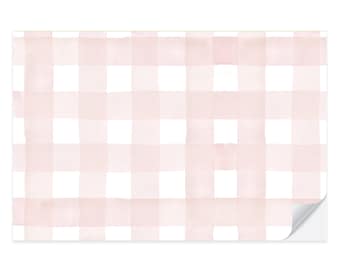 Blush Gingham Paper Placemat Pad | Thanksgiving Placemat | Pink Placemat | Gingham Placemat | Fall Table Decor | Watercolor Gingham