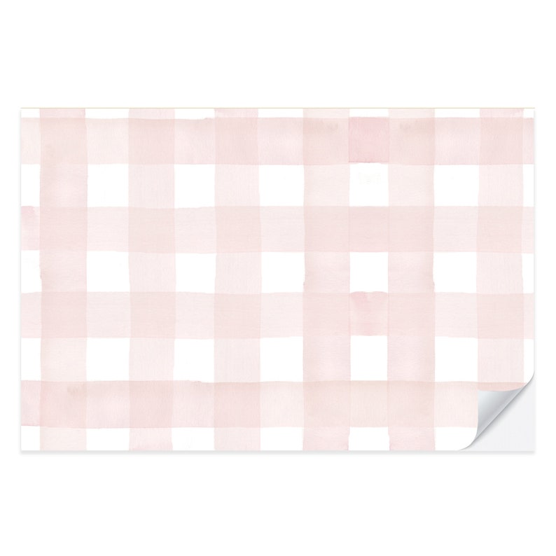 Blush Gingham Paper Placemat Pad Thanksgiving Placemat Etsy
