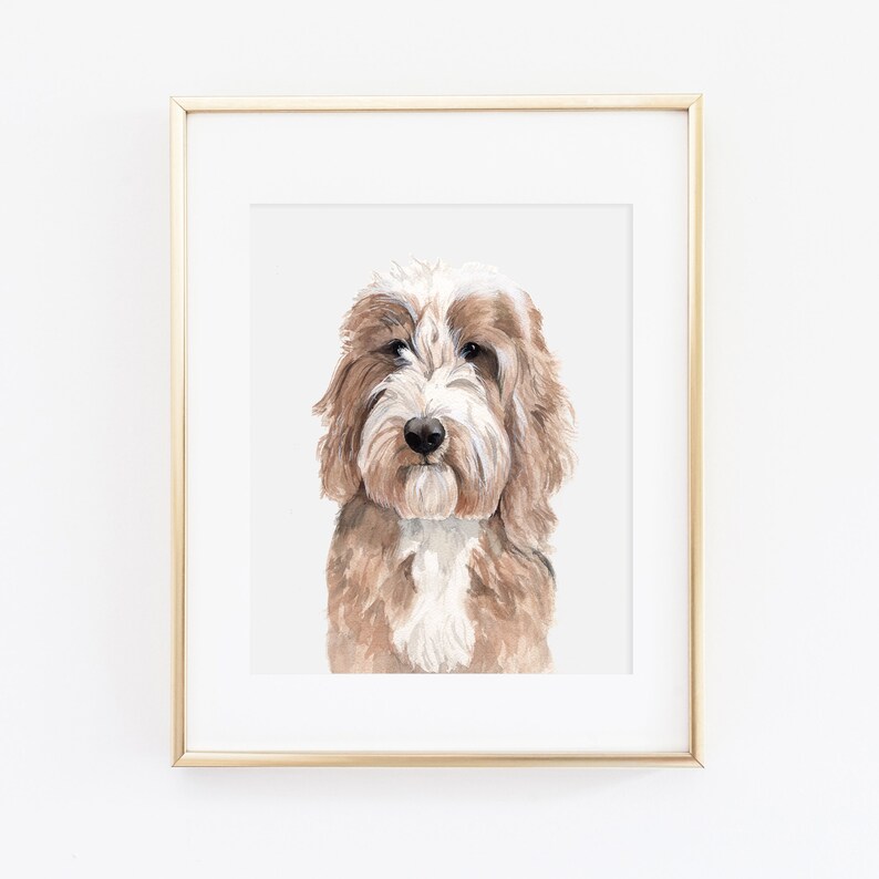 Goldendoodle Dog Painting Goldendoodle Dog Watercolor Painting Pet Portrait Dog Painting Watercolor Dog Portrait Dog Decor