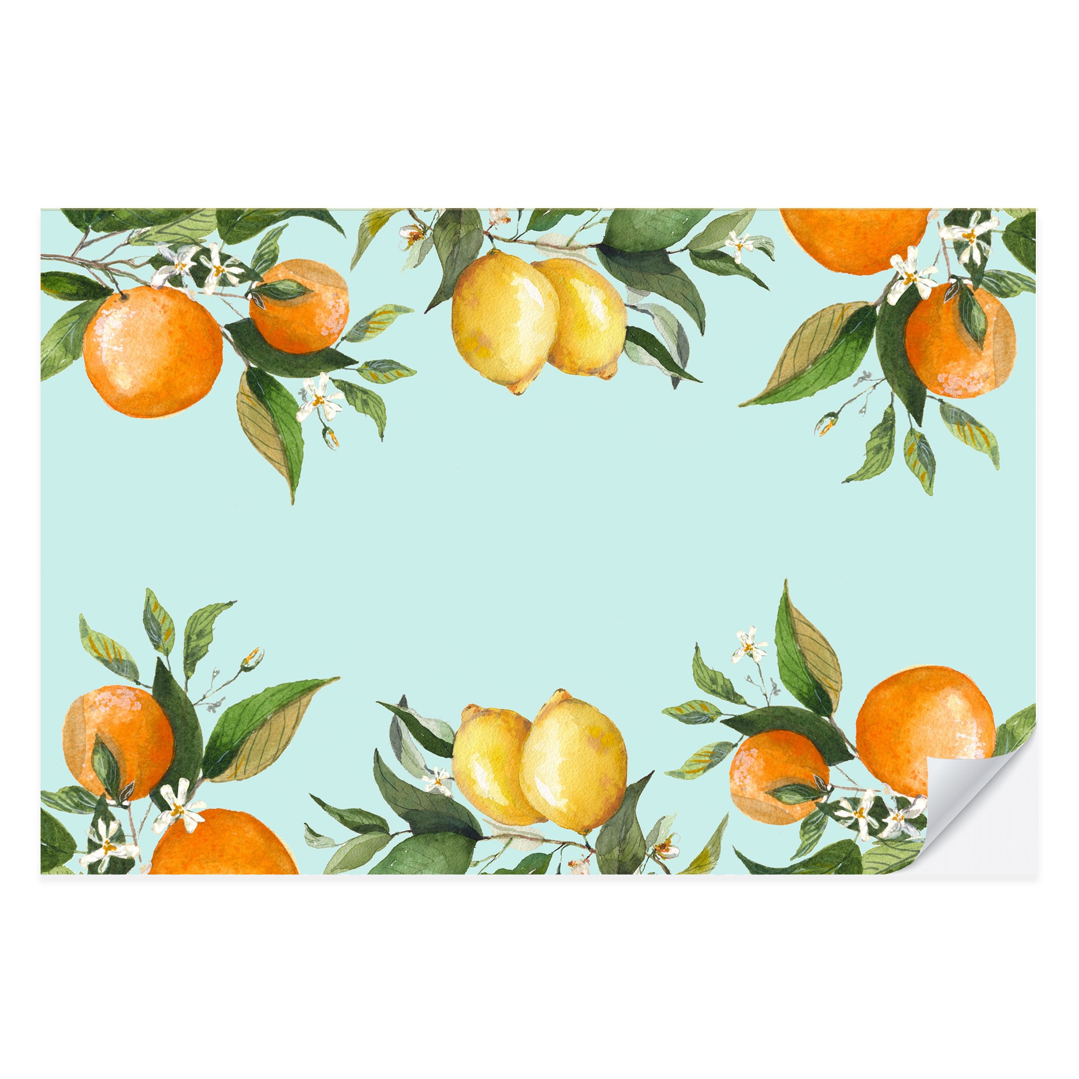 Zesty Citrus Paper Placemat Pad Thanksgiving Placemat Etsy