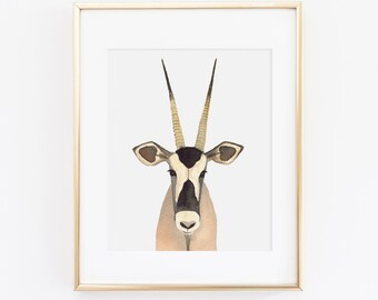 Antelope Watercolor Painting | Antelope Print | Safari Animal Nursery Decor | Watercolor Africa Safari Animal | Antelope Art | Safari Decor