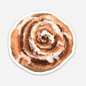 Cinnamon Roll Sticker | Watercolor Cinnamon Bun Sticker | Breakfast Sticker | Brunch Sticker | Foodie Sticker | Pastry Sticker