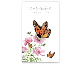 Monarch Butterfly Enamel Pin | Butterfly Enamel Pin | Orange Enamel Pin | Monarch Lapel Pin | Watercolor Monarch Butterfly Jewelry