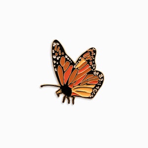 Monarch Butterfly Enamel Pin Butterfly Enamel Pin Orange Enamel Pin Monarch Lapel Pin Watercolor Monarch Butterfly Jewelry image 2