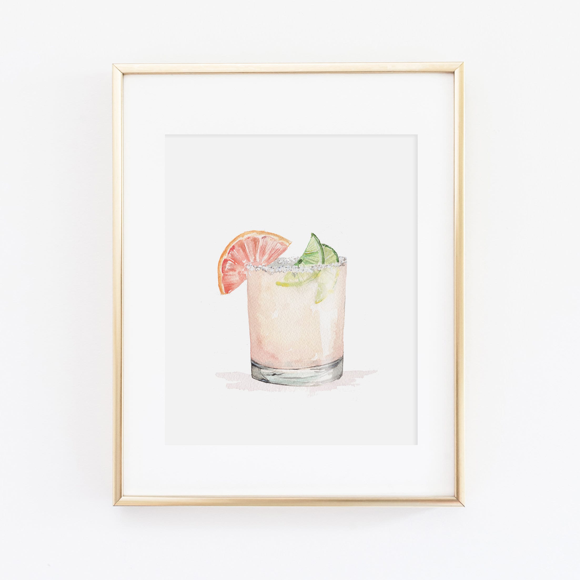 Grapefruit Paloma Watercolor Print | Watercolor Drink Print Set | Wat…