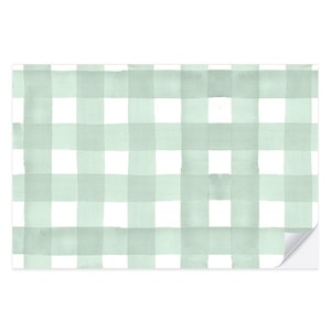 Green Gingham Paper Placemat Pad | Thanksgiving Placemat | Green Placemat | Gingham Placemat | Fall Table Decor | Watercolor Gingham