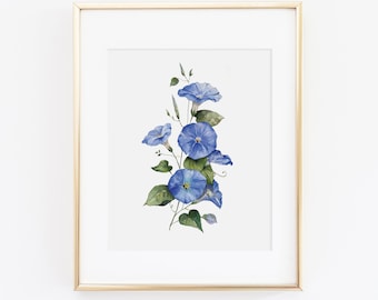 Watercolor Morning Glory Floral Art Print | Morning Glory Painting | Watercolor Floral | Watercolor Flower