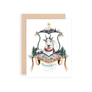 Assorted Christmas Card Set No. 3 Watercolor Christmas Cards Watercolor Crests Stationery Animal Christmas Cards Pun Christmas Cards image 3