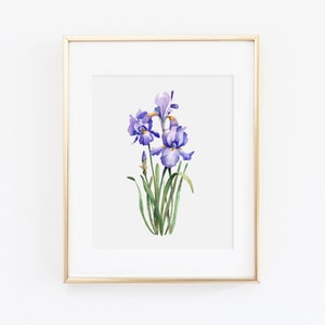 Watercolor Iris Wall Art | Iris Art Print | Iris Painting | Watercolor Floral Wall Art | Botanical Print Set | Tennessee State Flower