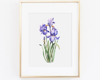 Watercolor Iris Wall Art | Iris Art Print | Iris Painting | Watercolor Floral Wall Art | Botanical Print Set | Tennessee State Flower