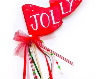 Jolly Christmas Party Pennant | Christmas Pennant | Christmas Party Decor | Holiday Flag | Christmas Flag | Christmas Decor