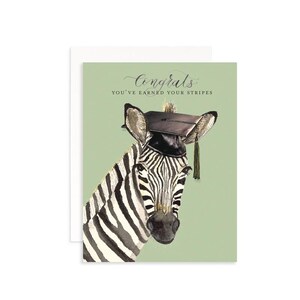 You&#39;ve Earned Your Stripes Graduation Card | Funny Graduation Greeting Card | Congrats Grad | Zebra Graduation Card | Cute Animal Graduation