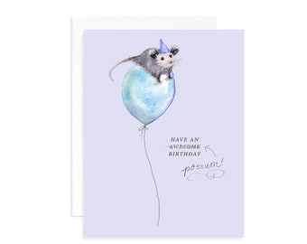Haben Sie eine tolle (Possum) Geburtstagskarte | Postkarte Opossum Aquarell | Lustige Geburtstagskarte | Haben Sie eine tolle Geburtstagskarte