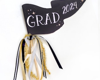 Grad 2024 Pennant Flag | Graduation Pennant | Graduation Flag | Graduation Party Decor | Graduation Photo Prop | 2024 Grad